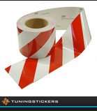 Reflecterende tape Rood-Wit Rechts 100 mm breed